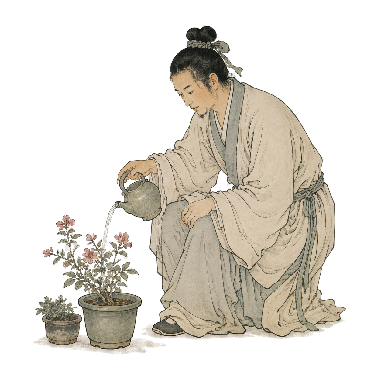 莳花人物小景